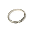 Art Deco Wedding Band - Vintage 18k White Gold Flower Eternity Ring - Circa 1930s Era Size 6 1/4 J.R. Wood Bridal Stacking Fine 30s Jewelry