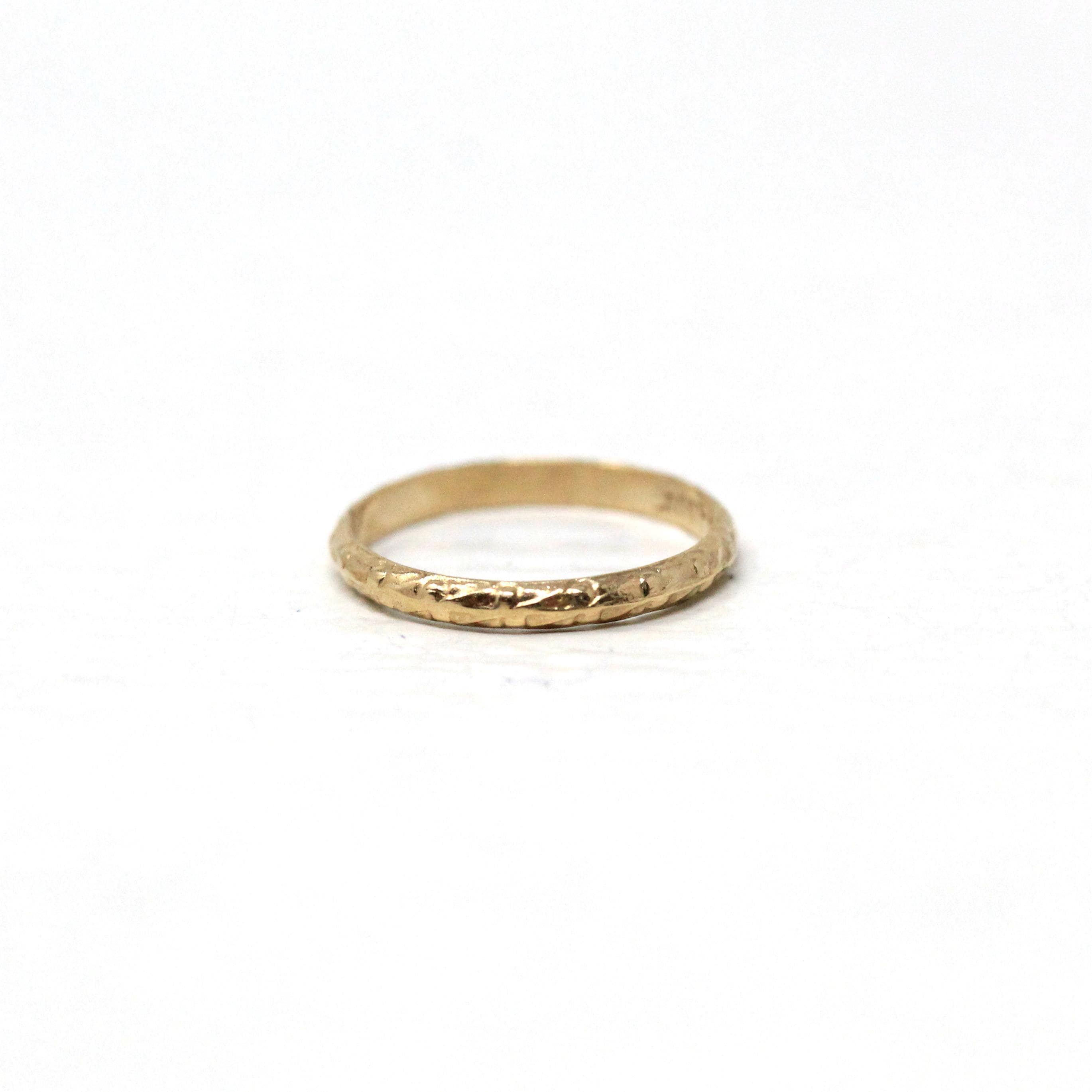 Vintage Baby Ring - 10k Yellow Gold Midi Charm Ring on Original Card - Circa 1940s Size 1/4 Shower New Mother Greetings Birth Fine Jewelry