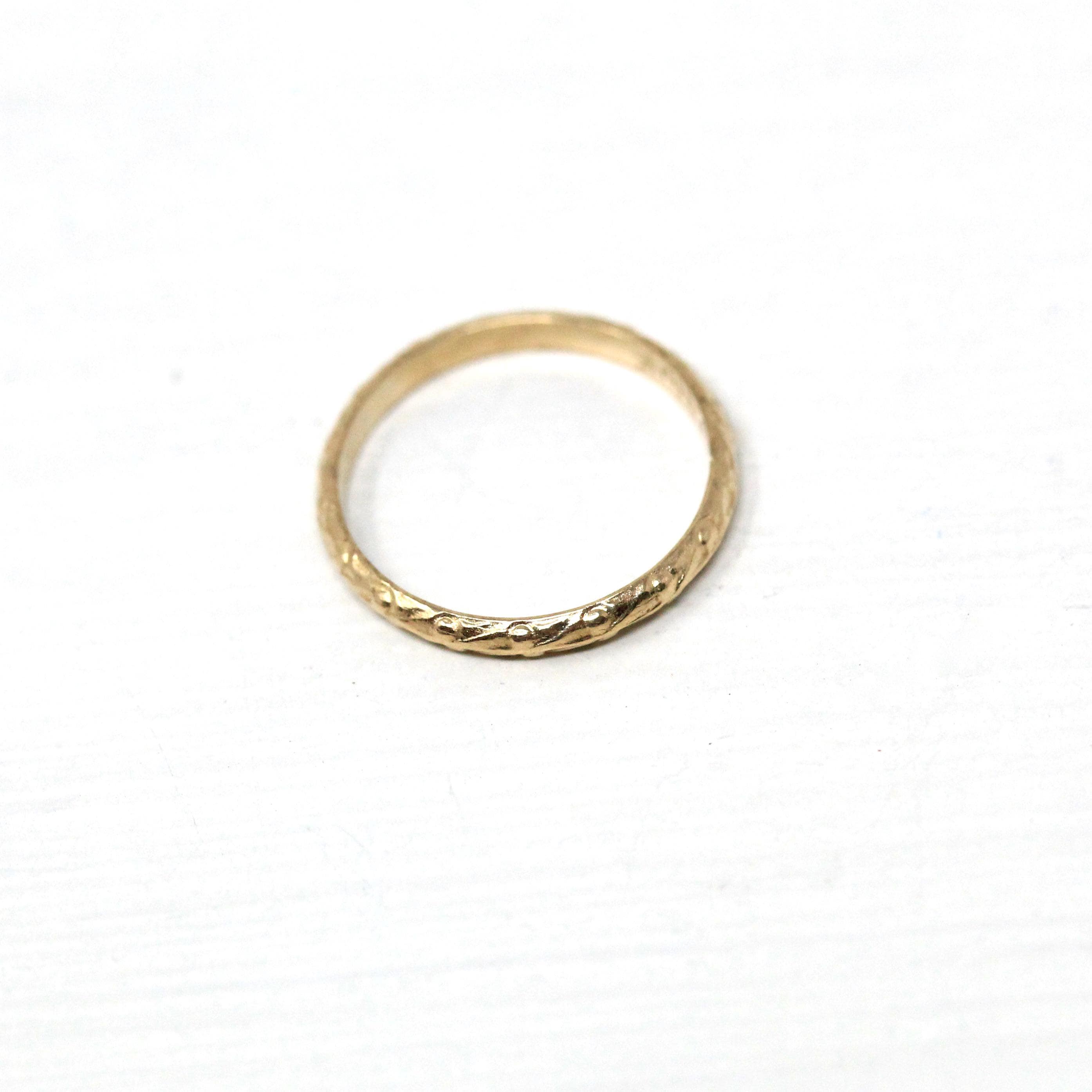 Vintage Baby Ring - 10k Yellow Gold Midi Charm Ring on Original Card - Circa 1940s Size 1/4 Shower New Mother Greetings Birth Fine Jewelry