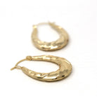 Modern Hoop Earrings - Estate 14k Yellow Gold Latch Lever Backs Door Knockers - Vintage Circa 2000's Era Statement Twisted Fine Jewelry
