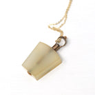 Royal Arch Masonry Fob - Edwardian 10k Rose Gold "HTWSSTKS" Chalcedony Pendant - Antique Circa 1900s Era Keystone Third Degree Mason Jewelry