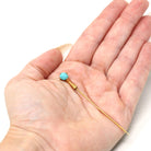 Antique Turquoise Stick Pin - Victorian 14k Yellow Gold Blue Green Cabochon Gemstone - Vintage Circa 1890s Era Bird Talon Claw Fine Jewelry