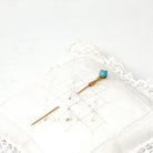 Antique Turquoise Stick Pin - Victorian 14k Yellow Gold Blue Green Cabochon Gemstone - Vintage Circa 1890s Era Bird Talon Claw Fine Jewelry