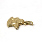 Dainty Cupid Charm - Modern 14k Yellow Gold Thinking Winged Angel Pendant Necklace - Circa 1990s New Old Stock Figural NOS Fine 90s Jewelry