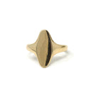 Blank Signet Ring - Estate 10k Yellow Gold Oval Ready To Personalize Engrave - Modern Circa 2000's Era Size 5 Initials Letter Fine Jewelry