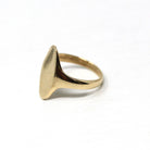 Blank Signet Ring - Estate 10k Yellow Gold Oval Ready To Personalize Engrave - Modern Circa 2000's Era Size 5 Initials Letter Fine Jewelry