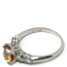 Yellow Sapphire & Diamond Ring - Mid Century Platinum Alternative Engagement Ring Genuine Gemstones - Vintage 1950s Size 5 Report Jewelry