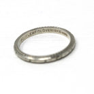 Art Deco Wedding Band - Vintage 18k White Gold Flower Eternity Ring - Circa 1930s Era Size 6 1/4 J.R. Wood Bridal Stacking Fine 30s Jewelry