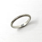 Art Deco Wedding Band - Vintage 18k White Gold Flower Eternity Ring - Circa 1930s Era Size 6 1/4 J.R. Wood Bridal Stacking Fine 30s Jewelry