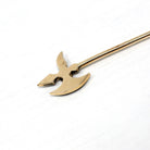 Antique Axe Stick Pin - Edwardian 14k Yellow Gold Turquoise & Seed Pearls - Vintage Early 1900s Men's Unisex Accessory Hat Tie Fine Jewelry