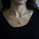 Vintage Charm Necklace - Retro 14k Yellow Gold Cross Anchor Heart Pendants - Circa 1970s Era Faith Hope Charity Religious 70s Fine Jewelry