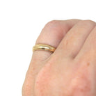 Dated 1989 Band - Modern 14k Yellow Gold Engraved "JEP to NAD 10-7-89" Ring - Estate 1980s Size 4 3/4 Wedding Unisex Milgrain Fine Jewelry