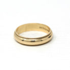 Dated 1989 Band - Modern 14k Yellow Gold Engraved "JEP to NAD 10-7-89" Ring - Estate 1980s Size 4 3/4 Wedding Unisex Milgrain Fine Jewelry