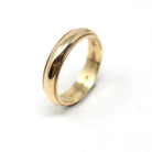Dated 1989 Band - Modern 14k Yellow Gold Engraved "JEP to NAD 10-7-89" Ring - Estate 1980s Size 4 3/4 Wedding Unisex Milgrain Fine Jewelry