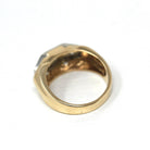 Vintage Diamond Ring - Retro 14k Yellow & White Gold Unisex Men's Two Tone Band - Circa 1960s Era Size 10 Statement Engagement Fine Jewelry