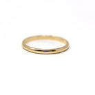 Estate Wedding Band - Minimalist Modern 1990s 14k Yellow Gold Unadorned Plain Polished Ring- Size 5.75 90s Simple Stacking Fine Jewelry