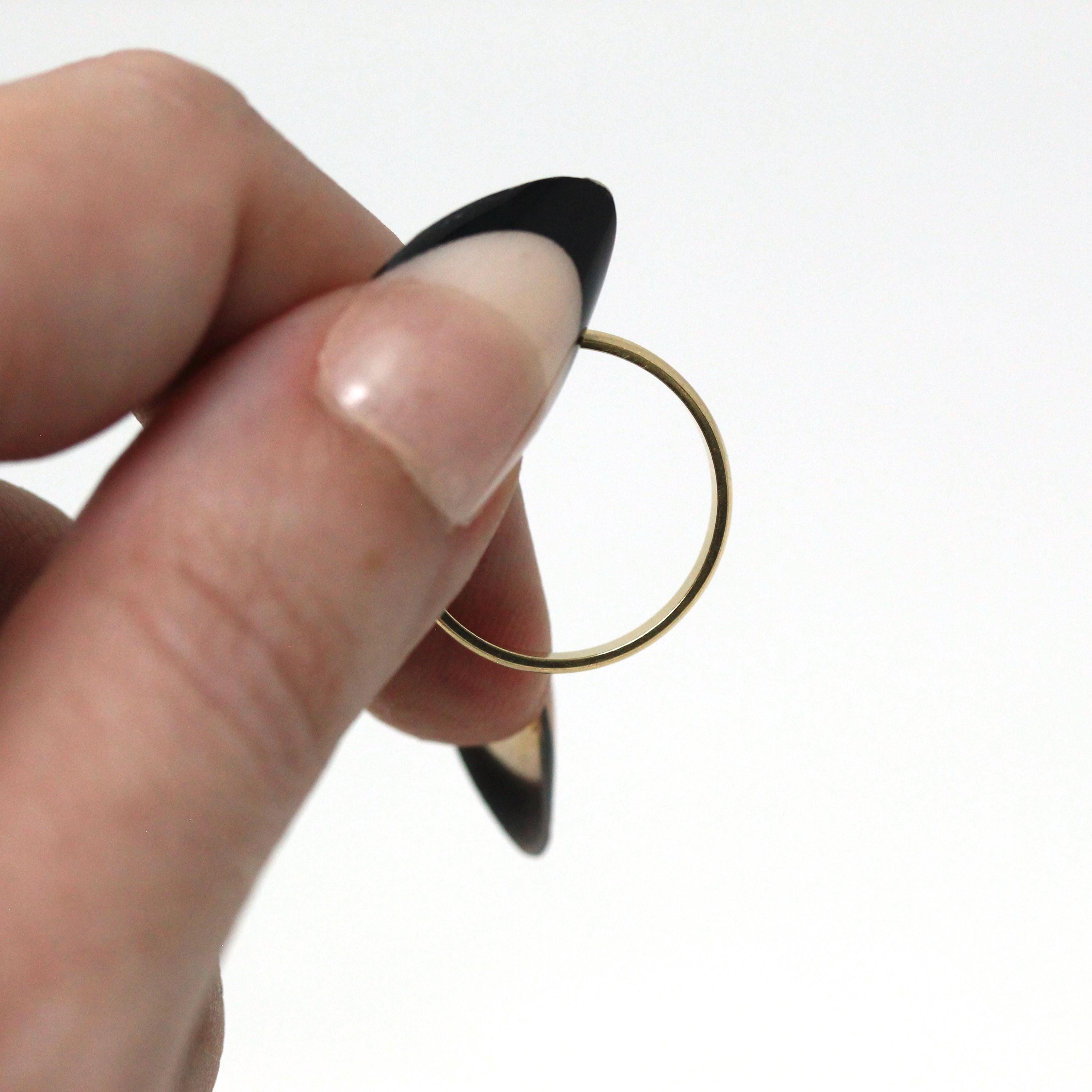 Estate Wedding Band - Minimalist Modern 1990s 14k Yellow Gold Unadorned Plain Polished Ring- Size 5.75 90s Simple Stacking Fine Jewelry