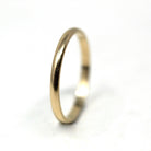 Estate Wedding Band - Minimalist Modern 1990s 14k Yellow Gold Unadorned Plain Polished Ring- Size 5.75 90s Simple Stacking Fine Jewelry