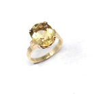 Genuine Citrine Ring - Retro 10k Yellow Gold Oval Faceted Gem - Vintage Circa 1960s Size 6 New Old Stock November Birthstone Fine Jewelry