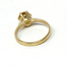 Created Yellow Sapphire Ring - Retro 10k Gold Round Faceted 1.09 CT Gem - Vintage 1960s Era Size 6 Solitaire Alternative Engagement Jewelry