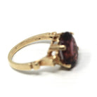 Simulated Amethyst Ring - Retro 10k Yellow Gold Oval Faceted Purple Glass Stone - Circa 1940s Era Size 6 1/2 Fine New Old Stock 40s Jewelry