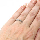 Art Deco Wedding Band - Vintage 18k White Gold Orange Blossom Eternity Ring - Circa 1930s Era Size 5 Bridal Stacking Fine 30s Flower Jewelry