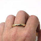 Vintage Wedding Band - Retro 14k Yellow Gold "BFH to DWK" Stacking Men's Unisex Ring - Dated 1962 Size 9 1/2 Fine Heirloom Bridal Jewelry