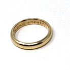 Vintage Wedding Band - Retro 14k Yellow Gold "BFH to DWK" Stacking Men's Unisex Ring - Dated 1962 Size 9 1/2 Fine Heirloom Bridal Jewelry