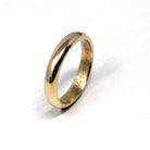 Vintage Wedding Band - Retro 14k Yellow Gold "BFH to DWK" Stacking Men's Unisex Ring - Dated 1962 Size 9 1/2 Fine Heirloom Bridal Jewelry