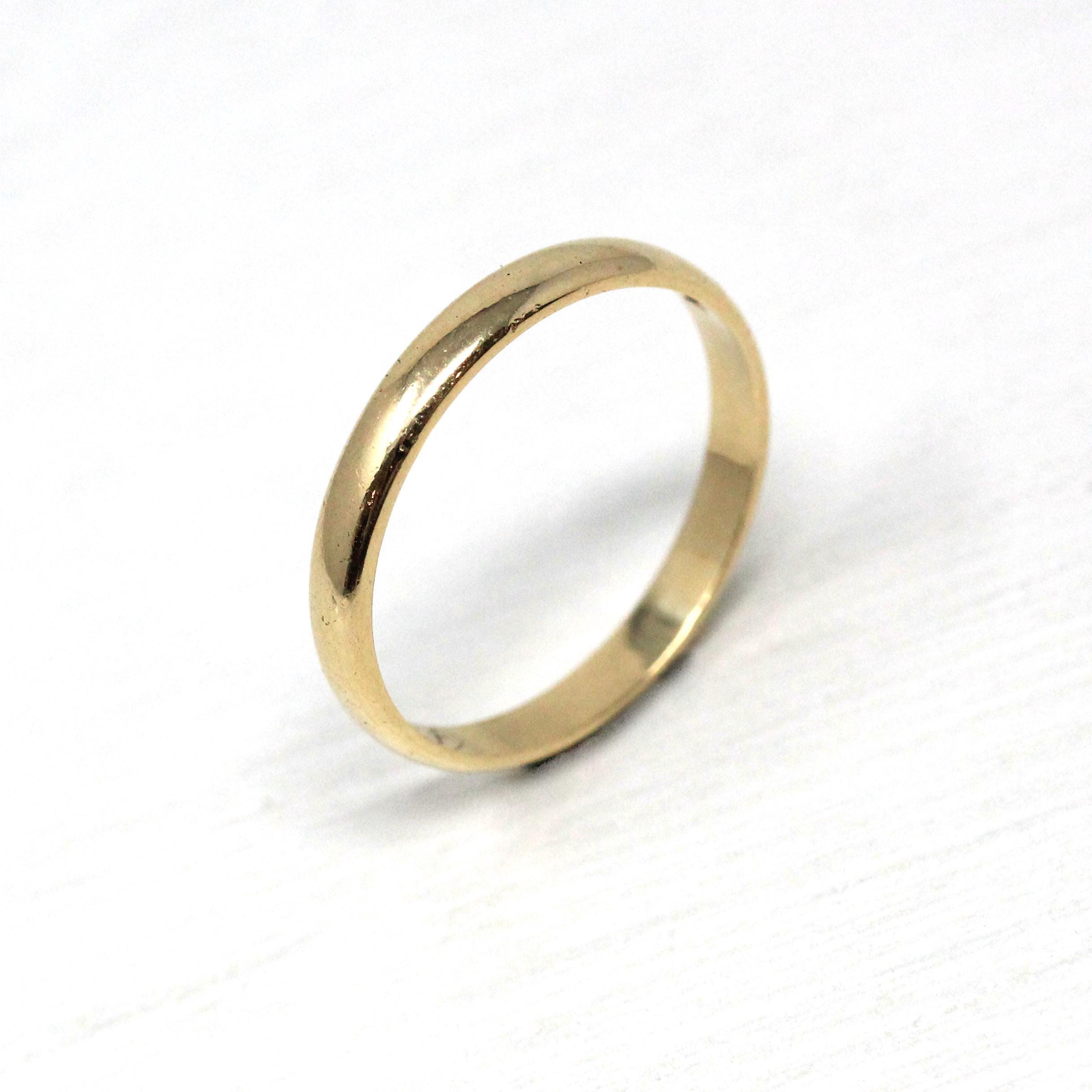 Vintage Inscribed Wedding Band - Art Deco 14k Yellow Gold Timeless Ring - Circa 1930s Size 9 1/4 Classic Simple Men's Unisex Fine Jewelry