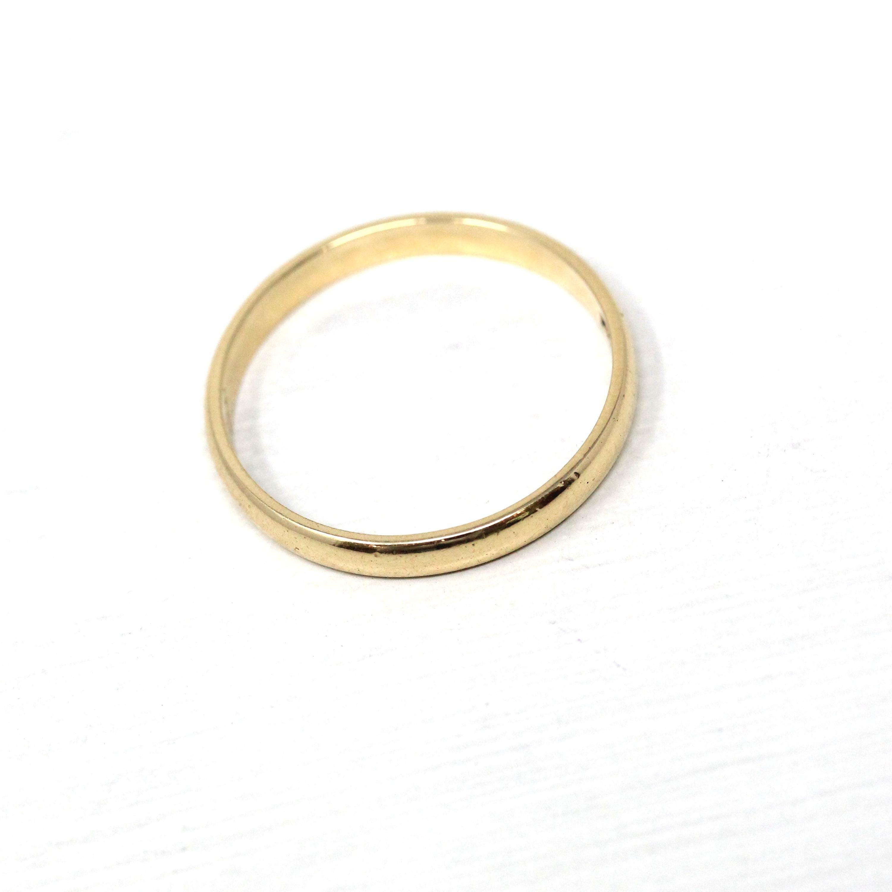 Vintage Inscribed Wedding Band - Art Deco 14k Yellow Gold Timeless Ring - Circa 1930s Size 9 1/4 Classic Simple Men's Unisex Fine Jewelry