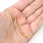 Crescent Moon Necklace - Retro 15k Yellow Gold Cultured Seed Pearls Celestial Pendant - Vintage Circa 1940s Era Statement Fine 40s Jewelry