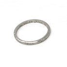 Art Deco Wedding Band - Antique Platinum Engraved Flower Eternity Designs Ring - Vintage 1920s Size 4 1/2 WWR and MC Initials Fine Jewelry