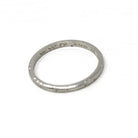 Art Deco Wedding Band - Antique Platinum Engraved Flower Eternity Designs Ring - Vintage 1920s Size 4 1/2 WWR and MC Initials Fine Jewelry