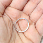 Vintage Wedding Band - Mid Century 14k White Gold Plain Stacking Ring - Circa 50s Size 7 1/2 Signed Art Carved JR Wood Bridal Fine Jewelry