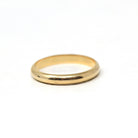 Vintage Wedding Band - 14k Yellow Gold Plain Simple Unadorned Minimal Unisex Ring - Retro Size 10 1/2 Stacking Men's Women's Bridal Jewelry