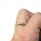Vintage Wedding Band - 14k Yellow Gold Plain Simple Unadorned Minimal Unisex Ring - Retro Size 10 1/2 Stacking Men's Women's Bridal Jewelry