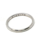 Antique Wedding Band - Retro 18k White Gold Plain Unadorned Ring - Dated 1975 Size 8 1/2 Unisex Style Fine Inscribed Jewelry Stamped "Jabel"