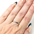 Antique Wedding Band - Retro 18k White Gold Plain Unadorned Ring - Dated 1975 Size 8 1/2 Unisex Style Fine Inscribed Jewelry Stamped "Jabel"