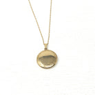 Vintage Round Locket - Retro 10k Yellow Gold Floral Pendant Charm - Circa 1940s Era Engraved Keepsake Original Photographs Fine 40s Jewelry