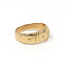 Antique Buckle Ring - Edwardian 10k Yellow Gold Belt Band - Vintage Circa 1900s Era Size 7 "IT" Men's Unisex Minimalist Wedding Fine Jewelry