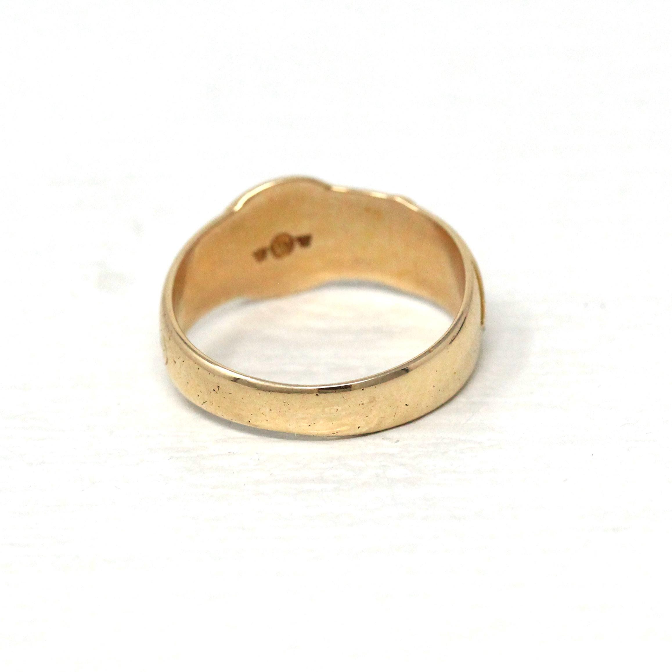 Antique Buckle Ring - Edwardian 10k Yellow Gold Belt Band - Vintage Circa 1900s Era Size 7 "IT" Men's Unisex Minimalist Wedding Fine Jewelry