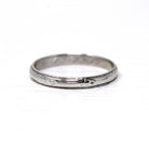 Art Deco Wedding Band - Vintage 18k White Gold Orange Blossom Eternity Ring - Circa 1930s Era Size 5 Bridal Stacking Fine 30s Floral Jewelry