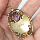 Genuine Amethyst Necklace - Victorian 14k Yellow Gold Cultured Pearls Grape Pendant - Antique Circa 1890s Era Fashion Accessory Fine Jewelry