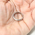 Vintage Wedding Band - Retro 14k White Gold Milgrain Grooved Men's Unisex Ring - Circa 1963 Era Size 4 1/2 Stacking 60s Fine Bridal Jewelry