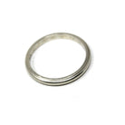 Vintage Wedding Band - Mid Century 14k White Gold Milgrain Plain Stacking Ring with Inscription - Circa late 40s Size 6 Bridal Fine Jewelry