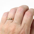 Antique Wedding Band - Edwardian 14k Yellow Gold 2.8 MM Unadorned Ring - Circa 1900s Era Size 5 1/2 Stacking Unisex Fine Birdal Jewelry