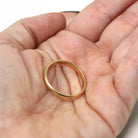 Retro Gold Wedding Ring - Vintage Circa 1940s 14k Yellow Gold 3.0 MM Plain Band - Retro Era Size 11 Unisex Stacking Fine Bristol Jewelry