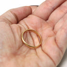 Retro Gold Wedding Ring - Vintage Circa 1940s 14k Yellow Gold 3.0 MM Plain Band - Retro Era Size 11 Unisex Stacking Fine Bristol Jewelry
