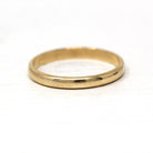 Retro Gold Wedding Ring - Vintage Circa 1940s 14k Yellow Gold 3.0 MM Plain Band - Retro Era Size 11 Unisex Stacking Fine Bristol Jewelry